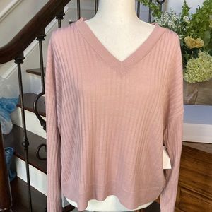 Womens’ B.P. Mauve 3X light weight V neck pullover sweater NWT